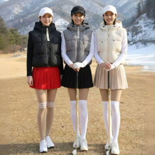 원온후드패딩조끼 여성 골프 등산 겨울 경량패딩조끼