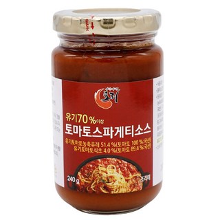 온가족 만족 유기70% 국산 토마토 파스타 스파게티 소스, 1개, 240g