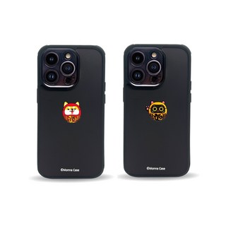 Fortune 柴來福入 文青款 新日式 不倒翁柴犬 招財貓 軍規防摔 鏡頭蓋可拆 手機殼, 1個, 招財貓,14系列備註型號鏡頭貼兼容版 [孔徑加大