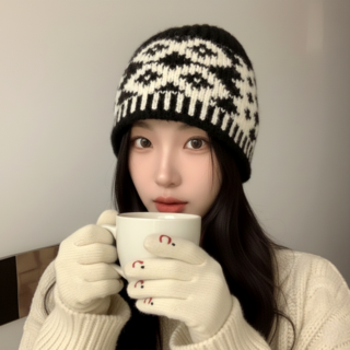 투펄슨 여성 버킷 니트 비니 모자