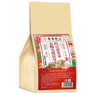 香港修正 紅豆薏米茶 五指毛桃茯苓 養生茶 150克 (5克x30包) - 天然草本，溫和調理，方便攜帶, 1個