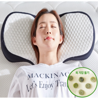 굳나이픽 고밀도 메모리폼 3D 옥돌 마사지 경추 베개, 1개, 혼합 색상