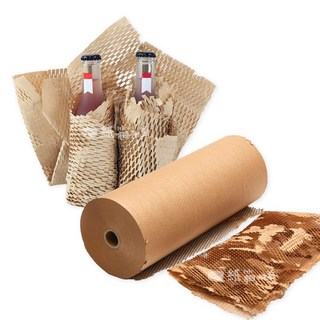 粉色蜂巢紙 禮品包裝材料 環保緩衝保護 可回收多尺寸選擇, 棕色, 1個