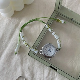 日系簡約竹節手鍊錶女款，可愛小巧學生考試石英靜音指針腕錶
