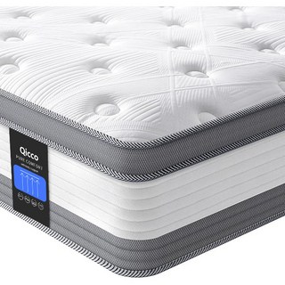 Qicco 침대 매트리스 무음 포켓스프링 바닥 매트리스, 25cm, 화이트