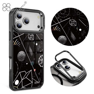 apbs iPhone 17/16/15/14/13/S24/S23系列 軍規防摔合金框隱形立架手機殼-幾何-冥想