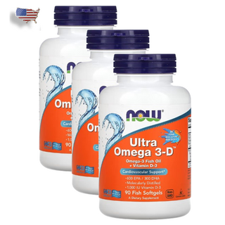 NOW Foods Ultra Omega 3-D EPA 600/DHA 300 피쉬 소프트젤 90캡슐, 90정, 3개