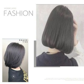 護髮植物染發劑永久性正品奶奶灰染發膏臟橘色霧藍色亞麻色2022流行色, 鉛筆灰【送植物褪色膏】, 1個