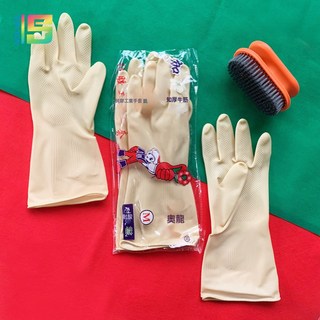 乳膠手套 洗碗橡膠牛筋家務清潔洗車牛津刷碗耐酸鹼工地女, 奧龍【100克】:L碼【大碼】, 1個