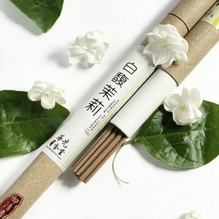 【華光香堂】白馥茉莉 臥香 線香 「升級加強版」 茉莉花 花香 純天然 無添加化學香精 香 熏香 香氛 香薰 家用10g, 白馥茉莉10g-臥香21cm