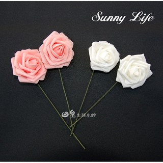 日皇 仿真玫瑰花束 拍照道具 裝飾擺飾 婚禮佈置, 白色玫瑰花, 1個