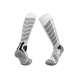 運動滑雪襪 羊毛長襪 保暖舒適透氣, 白灰(8213) L號, 1套