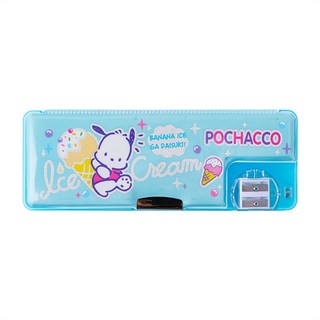 三麗鷗形象閃閃雙面筆盒 卡通可愛學生文具盒 多功能大容量鉛筆盒筆盒 生日禮物, 帕恰狗閃閃筆盒, 1個