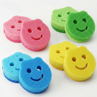 주방 스마일 수세미 + 흡착판 세트, 1세트, 4개입