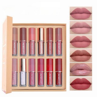 가성비 좋은 벨벳 12색 세트 입술 립틴트 쿨톤웜톤 워터프루프 f리퀴드 립스틱 sy170, 1개