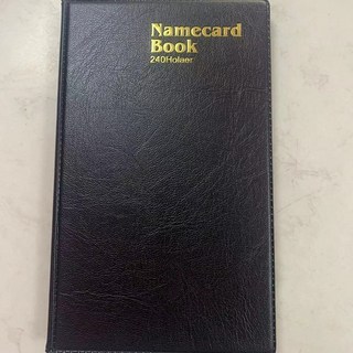 齊心名片冊卡冊，隨身硬皮名片夾，活頁名片本，大容量會員卡冊, 天鶴黑色印字240枚