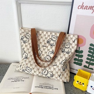 帆布包女文藝大學生上課裝書單肩包大容量百搭學院風可愛手提布袋