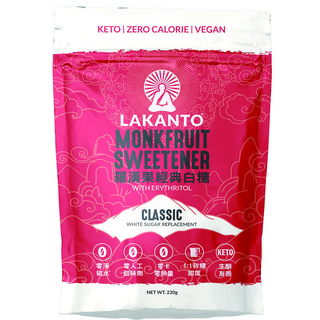 Lakanto 羅漢果經典白糖(220g) 零熱量植物萃取 萬用料理糖 生酮友善, 220g, 1個
