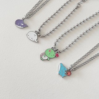 오늘출발 [KC인증/각인무료] 써지컬스틸 바다친구들 해초 미아방지 목걸이 팔찌, 고래, 면체인 팔찌 (16+3cm), 해초(코랄), 1개