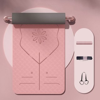 Tooliva 두꺼운 TPE 요가매트 미끄럼방지 홈트 냄새없는 운동 매트, 1개, 핑크