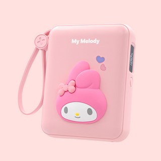 산리오 캐릭터 대용량 고속충전 보조배터리 10000mAh 일체형 잔량표시 C타입케이블 8핀 멀티단자 아이폰케이블, 마이멜로디