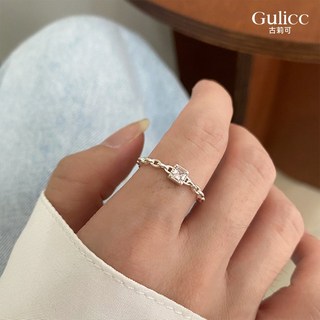 Gulicc 古莉可 韓版微鑲鍊條食指戒 時尚個性指環 韓風戒指 女生飾品
