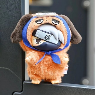 臺灣出貨 火影忍者疾風傳萌獸搪膠毛絨掛件盲盒可愛潮玩鳴人擺件派對 搪膠 毛絨 玩偶系列 盲盒 盲抽, 旗木卡卡西【拆盒確認款】, 1個