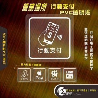 營業場所 行動支付貼紙 玻璃門貼紙 靜電貼 刷卡 電子錢包 PVC透明貼 營業標語 自動門貼紙 S001, 編號S016-Visa,▼8X8CMPVC透明貼(★有背膠)