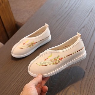兒童漢服繡花鞋 寶寶古風手工布鞋 1-3歲