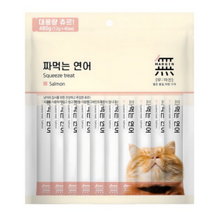 무마진 고양이 짜먹는 간식, 연어, 480g, 2개