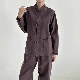 긴팔 가을 생활한복 개량한복 20수 자수티바지 저고리바지 남녀공용 실내용 절복 법복 국산한복