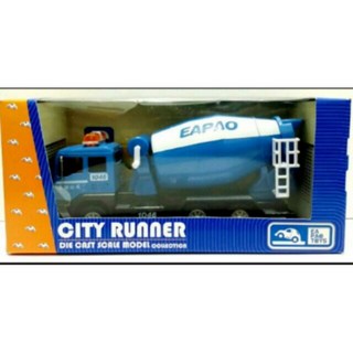 仿真合金模型車 CT-1046工程混泥車/水泥預拌車 迴力合金車 ST安全玩具, 1個, 黃色