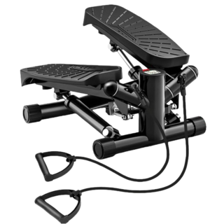 야간운동OK 저소음 듀얼유압 스텝퍼 | 초보자 LED 카운터 120kg 하중 보폭 조절 기능 홈트 하체 운동 다이어트 스텝퍼, 블랙