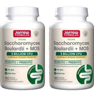 Jarrow FORMULAS 賈羅公式 布拉酵母菌&甘露寡糖益生菌素食膠囊, 180顆, 2罐