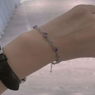 簡約飾品送女朋友生日禮物999水晶高顏值純銀情人手鍊520輕奢女款