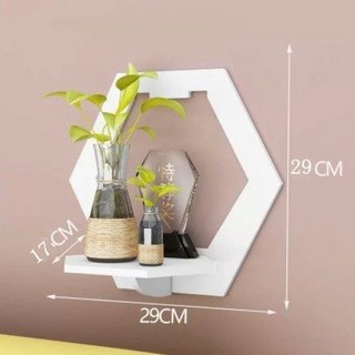 免打孔牆上置物架 簡約圓形貓耳造型隔板, 菱形一個