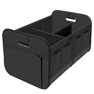 투데이리빙 접이식 트렁크 정리함 자동차 정리 suv 차량 대형 수납함 승용차 차량용 수납 용품 차트렁크 박스 대용량 포켓 폴딩형 바구니 다용도 캠핑 바스켓 차량용품, 블랙, 1개