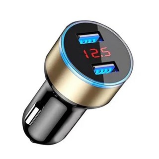 듀얼 Usb Qc 3.0 담배 라이터 내구성 범용 다기능 휴대 전화 자동차 액세서리 Led 전압계, 04 (Gold)_01 CHINA, 1개