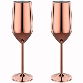 스테인레스 스틸 유리 칵테일 크리에이티브 금속 와인 바 레스토랑 샴페인 레드 바웨어 2 신제품, 05 Rose Gold  220ML