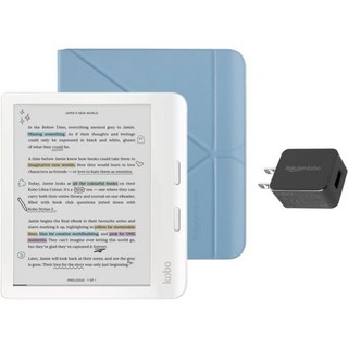 케이스 번들이 포함된 코보 리브라 컬러 화이트 전자책 리더기가든 그린 베이직 슬립 커버 AC 번들, Case + AC Bundle, Dusk Blue SleepCover, Dusk Blue SleepCover, Dusk Blue SleepCover