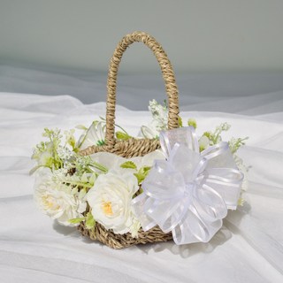 아티제이 결혼식 프로포즈 조화 화동바구니, 화이트, 1개