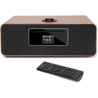 인터넷 라디오 MS5 업그레이드 프리미엄 스포티파이 하이파이 가정용 블루투스 스테레오 시스템 CD 플레이어 포함 FM 어쿠스틱 우드 캐비닛AUX USB 입력 50개의 프리셋 O, Walnut