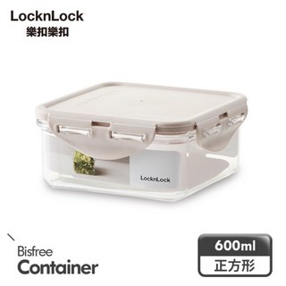 樂扣樂扣 LocknLock 純淨抗菌保鮮盒 400ML /600ML 三種款式, 1個, 粉色正方形600ml