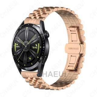 Huawei Watch GT6 / GT5 46mm 不鏽鋼金屬五珠錶帶, 玫瑰金,GT2/3/4/5/GT6 46mm, 1個