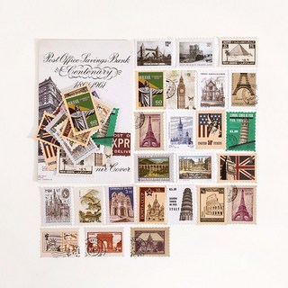 (당일출고) 빈티지 우표 다이컷 캘리하루 꽃우표 나비우표 랜드마크우표 동물우표, 세계여행