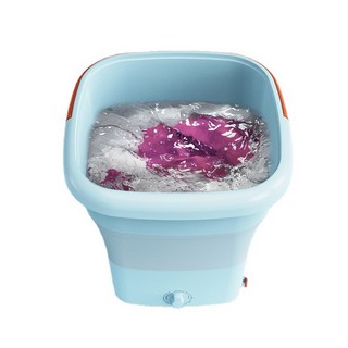 迷你摺疊洗衣機，便攜式內衣褲清洗機，節能小型洗衣機, 綠色, 11.5L+瀝水籃+水管+紫光殺菌