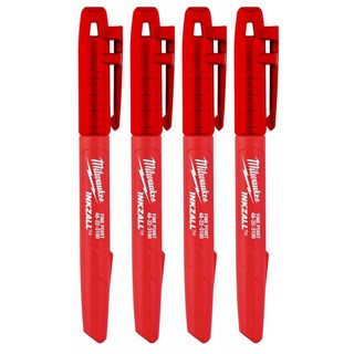 美沃奇 米沃奇 紅色抗油抗潮濕抗灰塵工程標記筆 工程筆 48-22-3100 3170 3180 3190, 1個, 4支紅