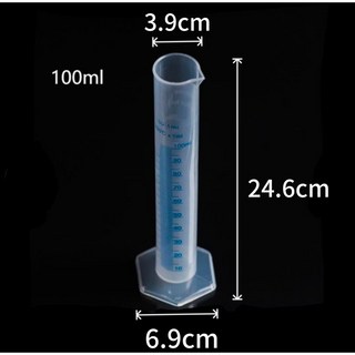 量筒實驗塑膠量筒 10ml-2000ml燒杯藍白量筒量杯帶刻度 塑膠量杯, 100mL藍線, 1個