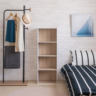 TZUMii多彩四格空櫃 書櫃 收納櫃 置物櫃-多色可選, 淺橡木, 1個