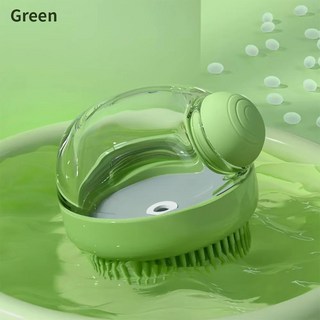 디럭스 실리콘 강모 목욕 브러시 비누 디스펜서 마사지 샴푸, 3. green, 1개